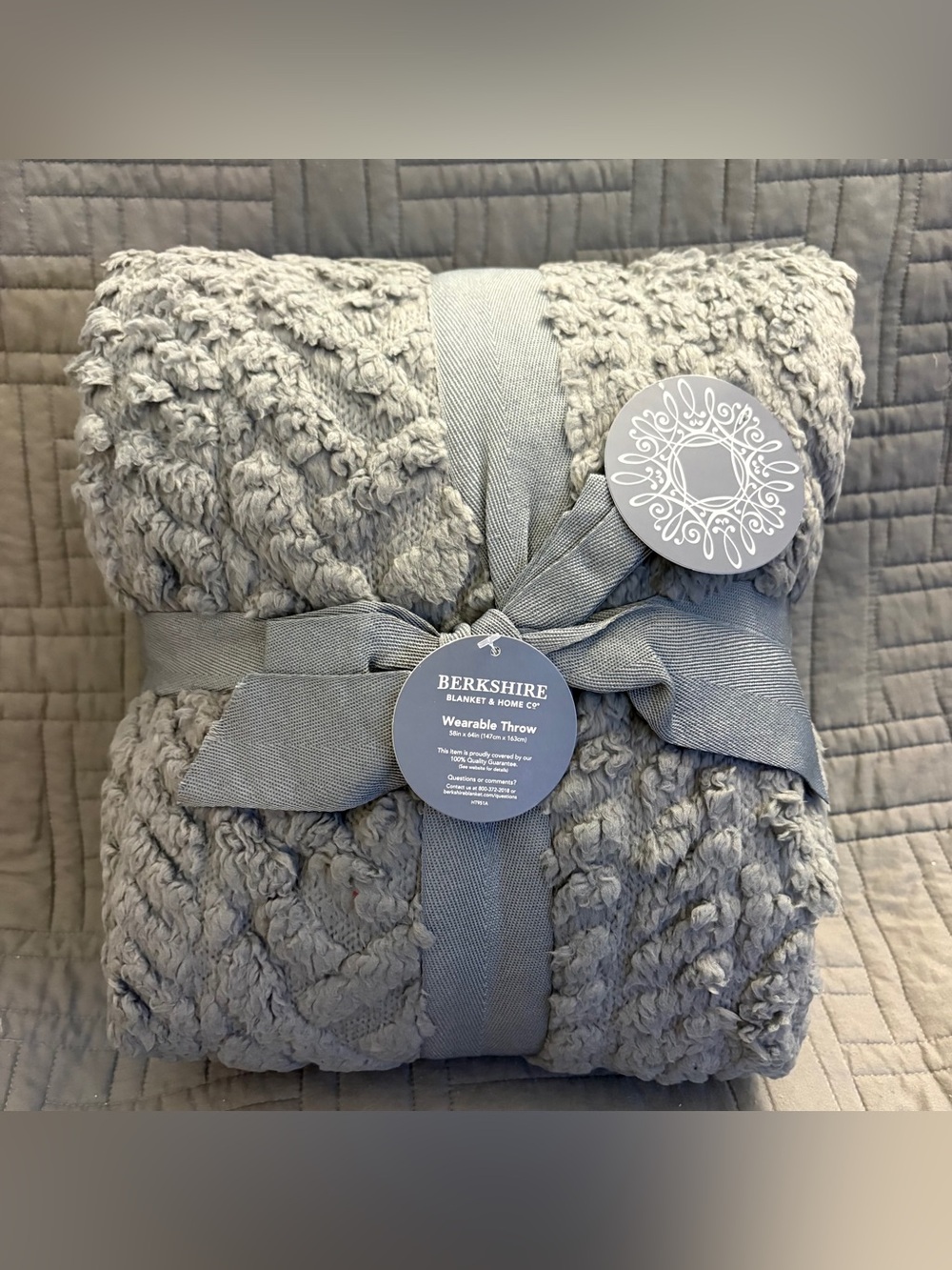 Berkshire Plush Wearable Throw Blanket - Light Gray